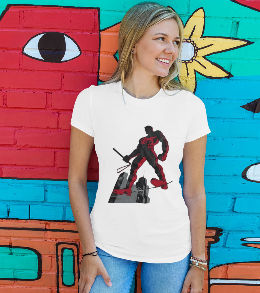 Daredevil Marvel Red Superhero Cityscape T-Shirt