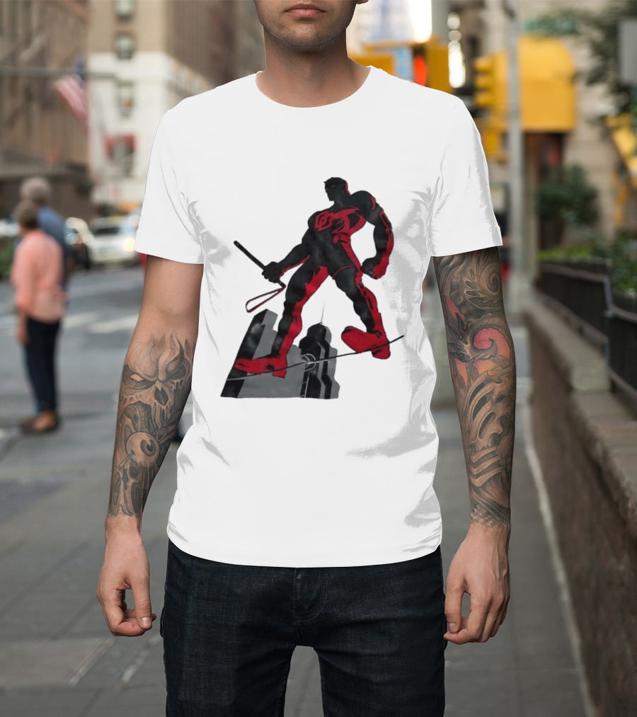 Daredevil Marvel Red Superhero Cityscape T-Shirt