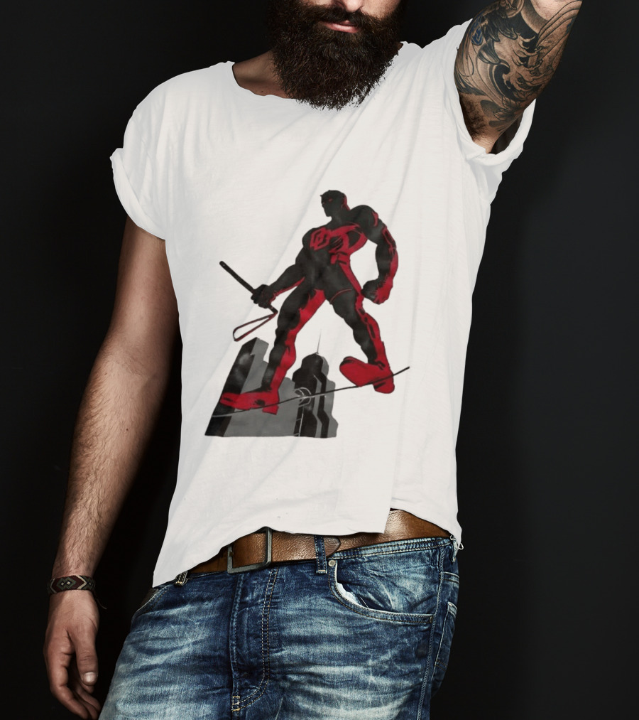 Daredevil Marvel Red Superhero Cityscape T-Shirt