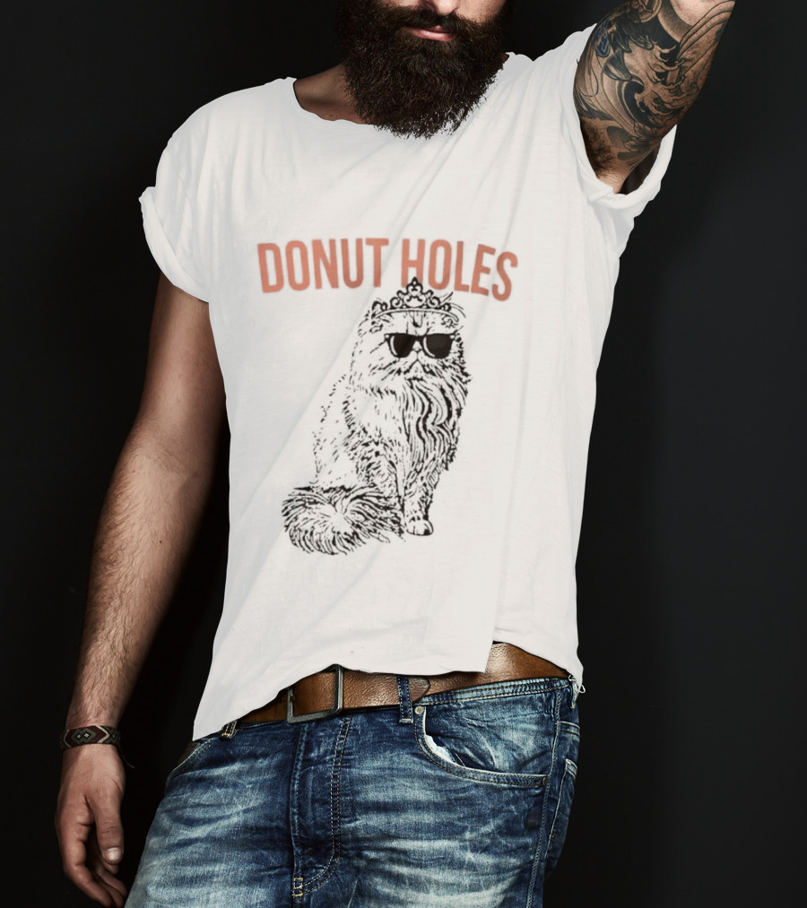 Donut Holes Persian Cat Sunglasses Crown T-Shirt
