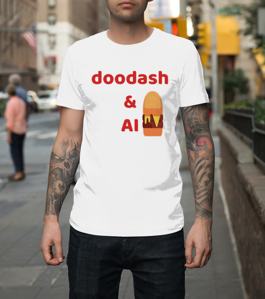 doodash AI Burger Fast Food Delivery T-Shirt