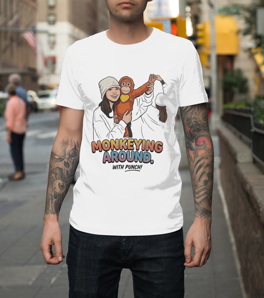 Monkeying Around With Punch Playful Fun T-Shirt