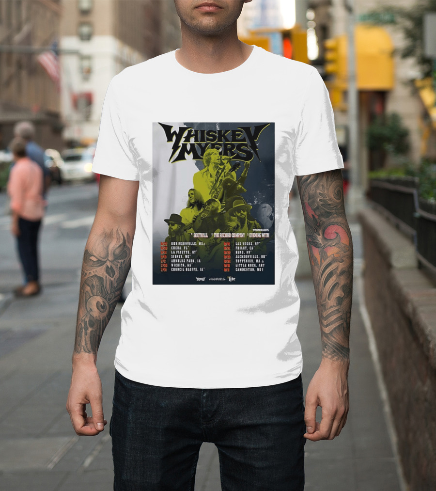 Whiskey Myers 2026 Tour North America Dates With Southall And The Record Company T-Shirt