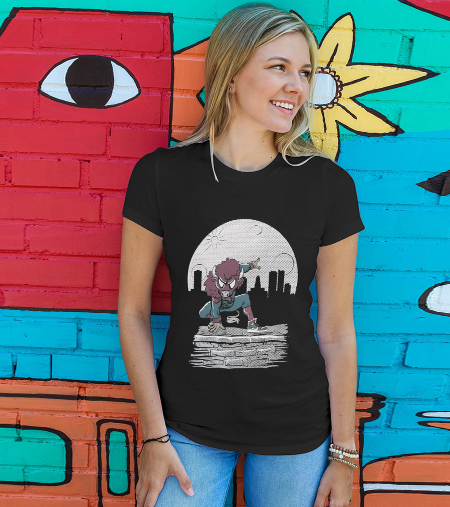 Bison Be A Hero Buffalo Bills Cityscape Dynamic Pose T-Shirt