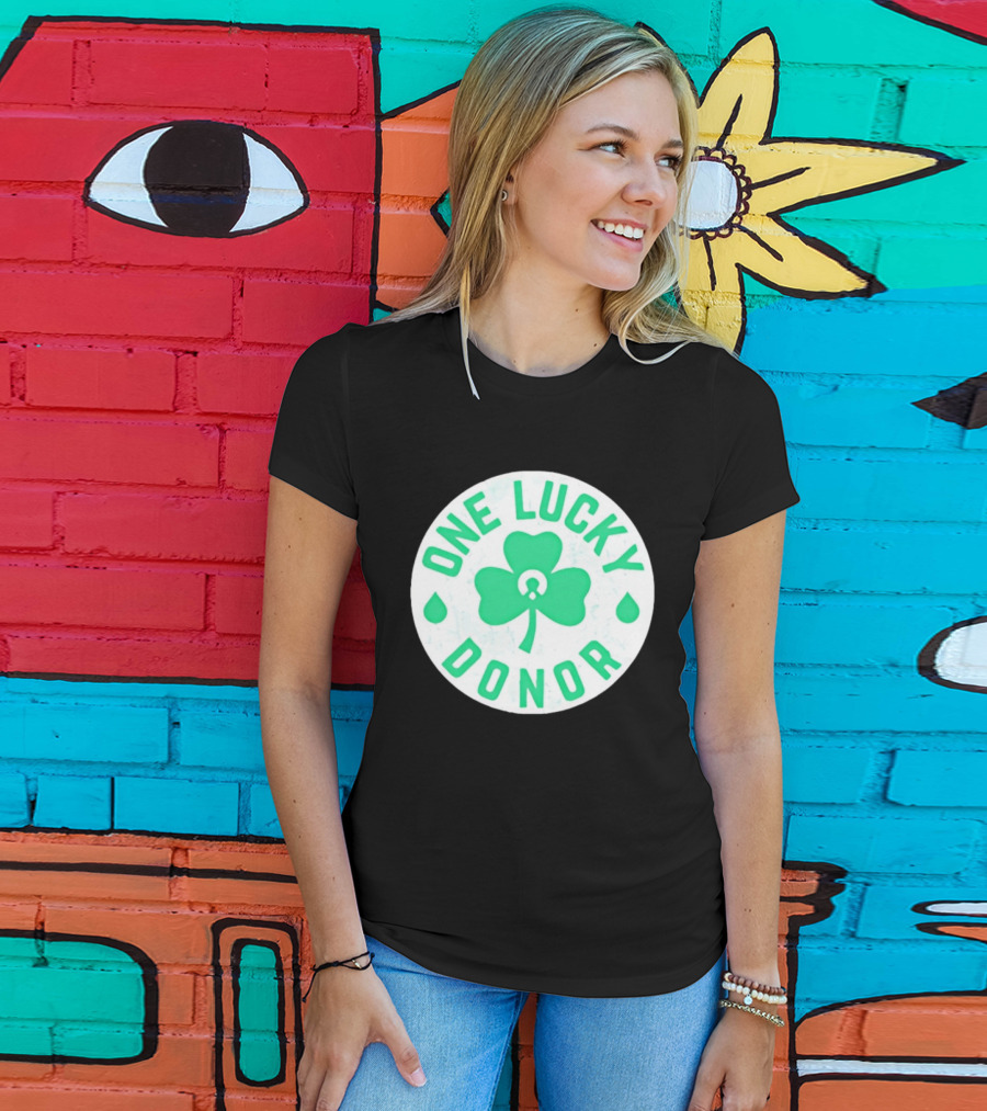 One Lucky Donor Clover Leaf Saint Patrick's Day T-Shirt