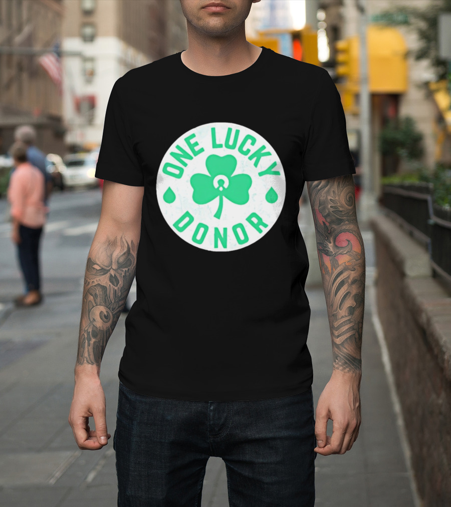 One Lucky Donor Clover Leaf Saint Patrick's Day T-Shirt