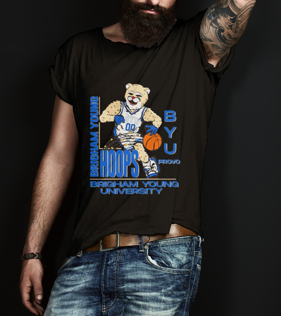 Brigham Young University Hoops BYU Provo Basketball Bear T-Shirt