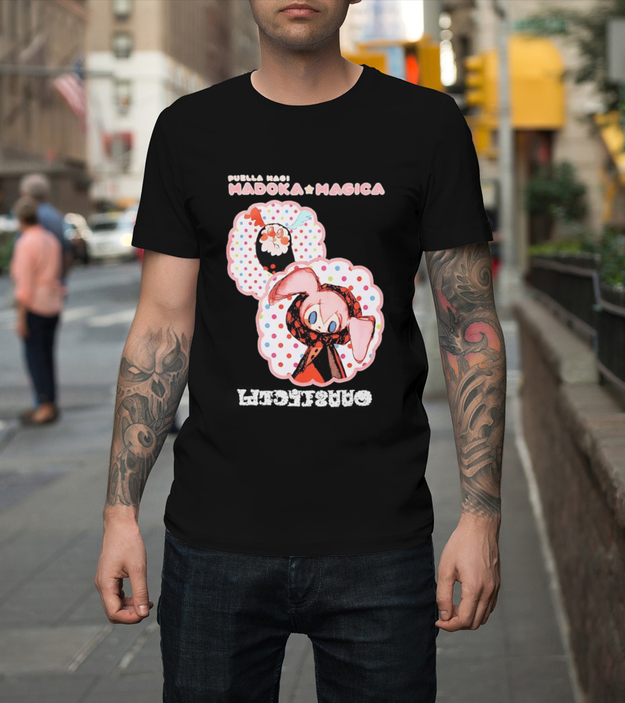 Puella Magi Madoka Magica Cute Kawaii Kyubey Quilt T-Shirt