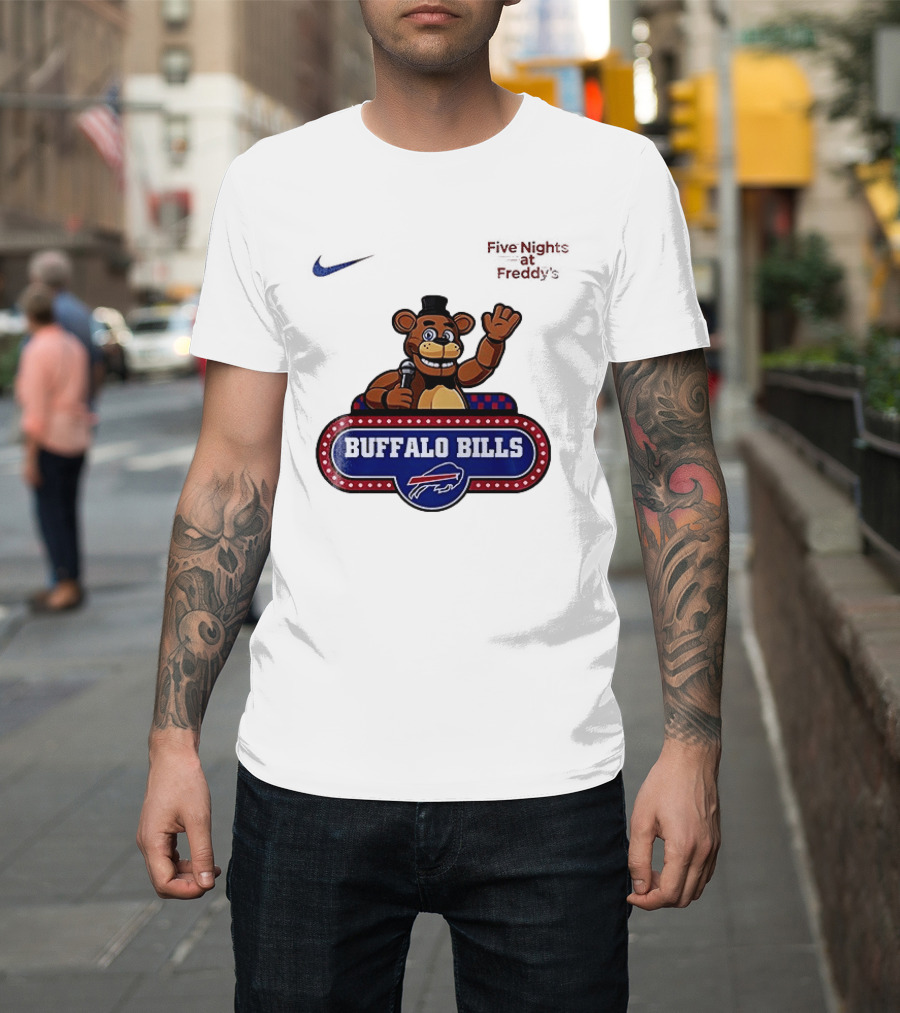 Buffalo Bills Five Nights At Freddy's Freddy Fazbear Collaboration T-Shirt