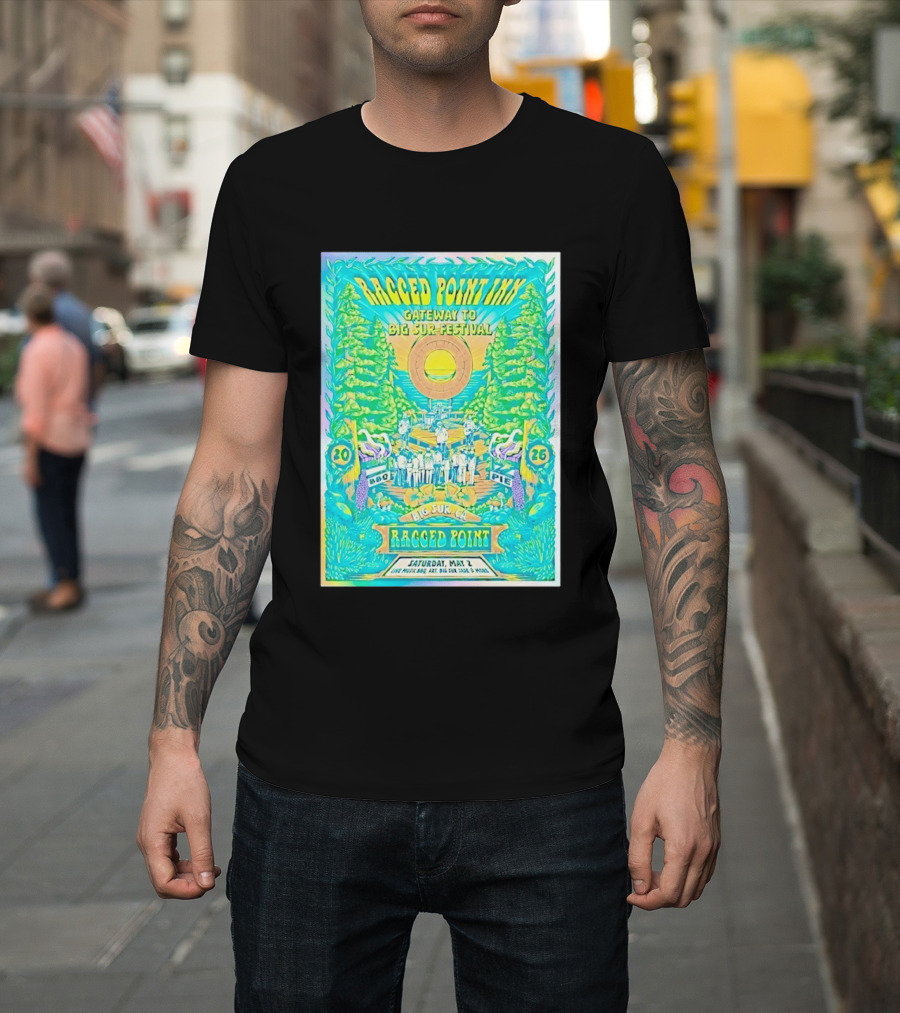 Ragged Point Inn Gateway To Big Sur Festival BBQ Pie Live Music Big Sur CA May 2 2026 T-Shirt