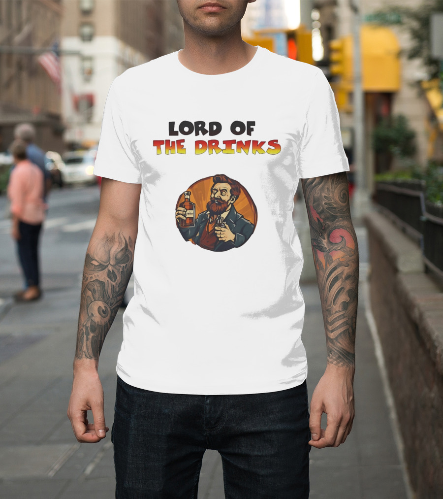 Lord Of The Drinks Whiskey Bearded Man T-Shirt