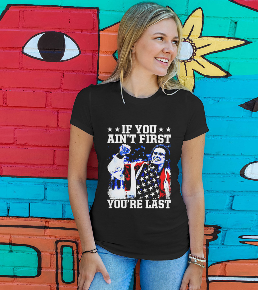 Jack Hughes If You Ain't First You're Last 2026 Winter Olympics USA Flag Victory T-Shirt