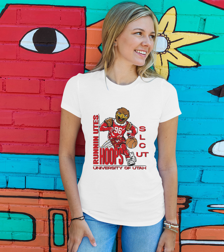 Runnin Utes Hoops SLcut University Of Utah Basketball Bird T-Shirt