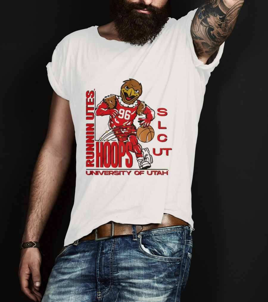 Runnin Utes Hoops SLcut University Of Utah Basketball Bird T-Shirt