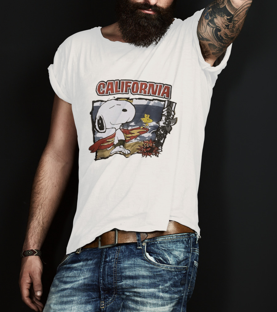 California Snoopy Woodstock Surf Sun Fun T-Shirt