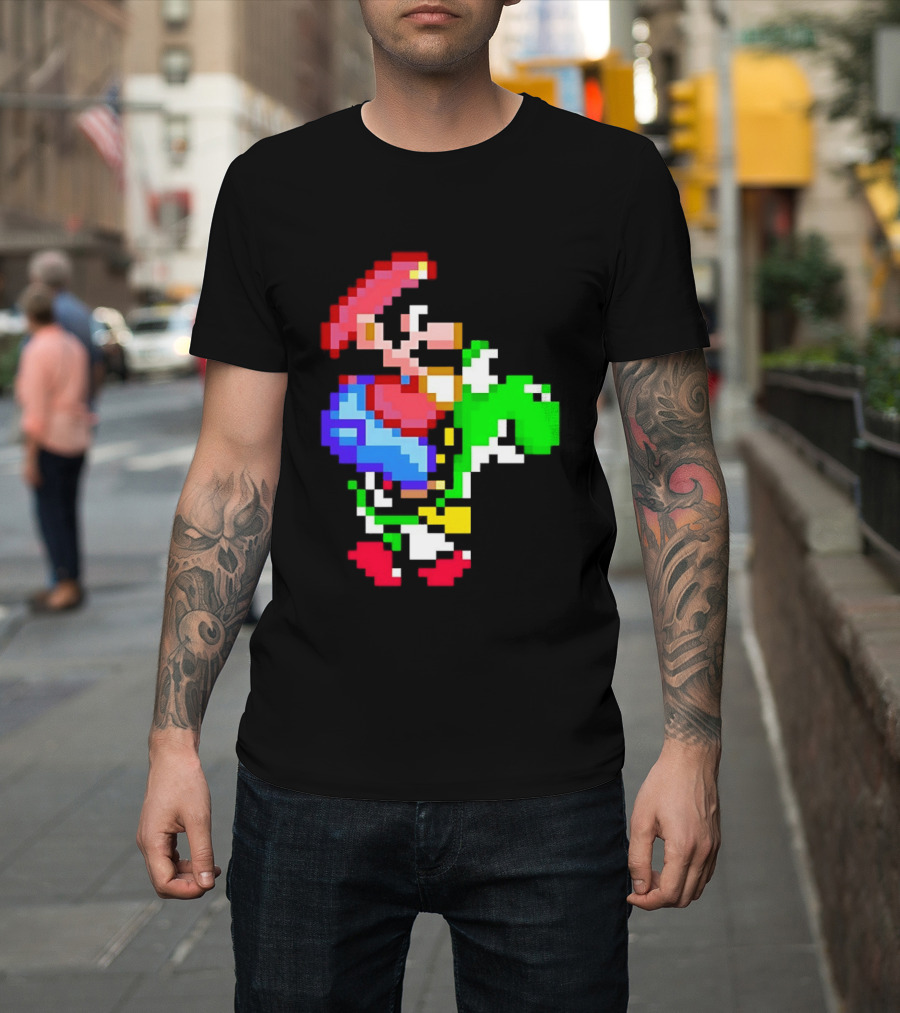 Mario And Yoshi Super Mario World Pixel T-Shirt