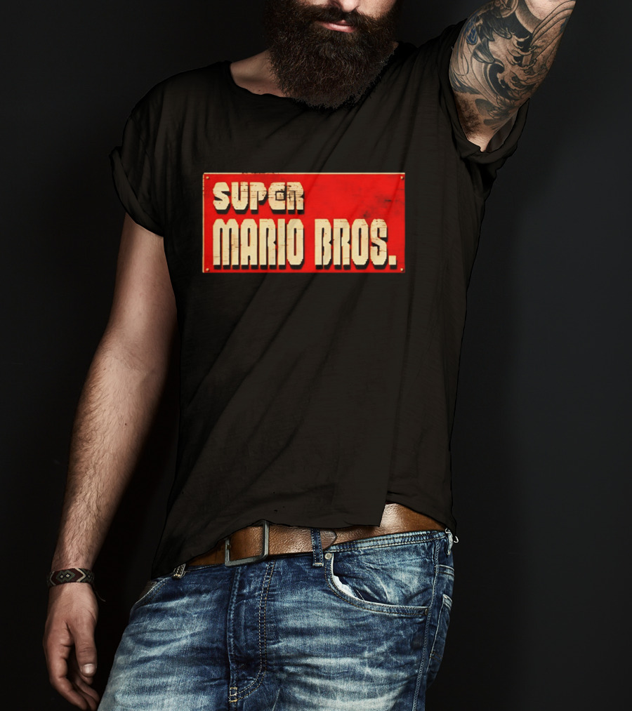 Super Mario Bros Iconic Title Sign T-Shirt