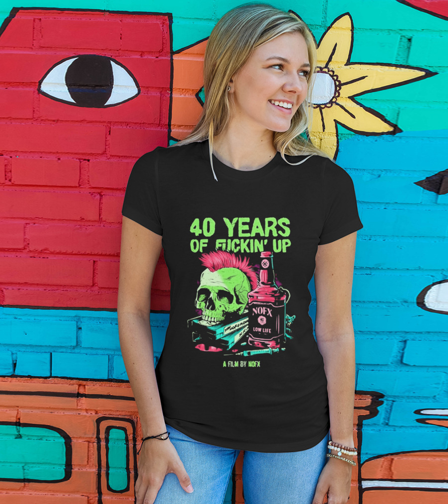 40 Years Of Fuckin' Up NOFX Bottle Skull A Film By NOFX T-Shirt