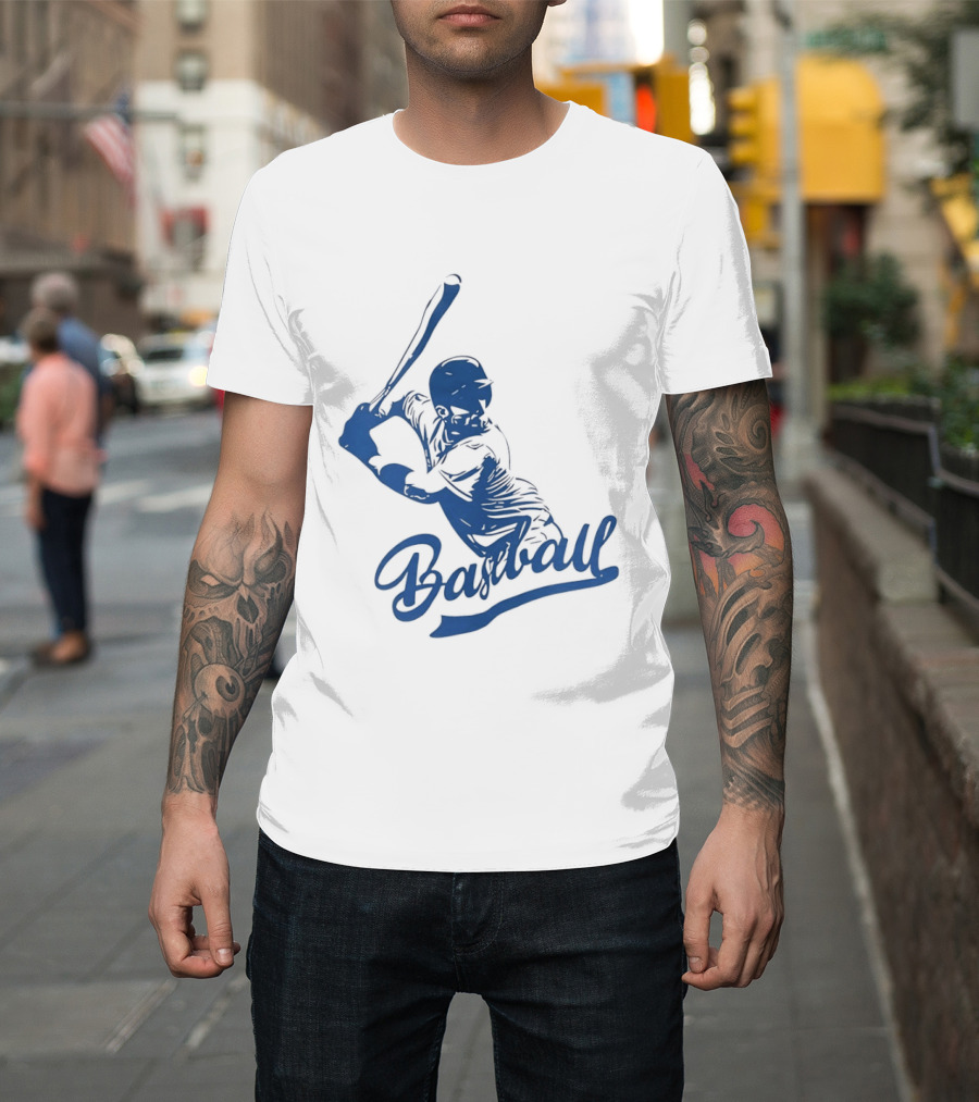 Middle Tennessee Blue Raiders Baseball Player Batting Action T-Shirt
