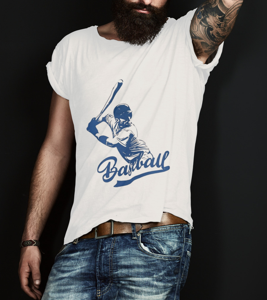 Middle Tennessee Blue Raiders Baseball Player Batting Action T-Shirt