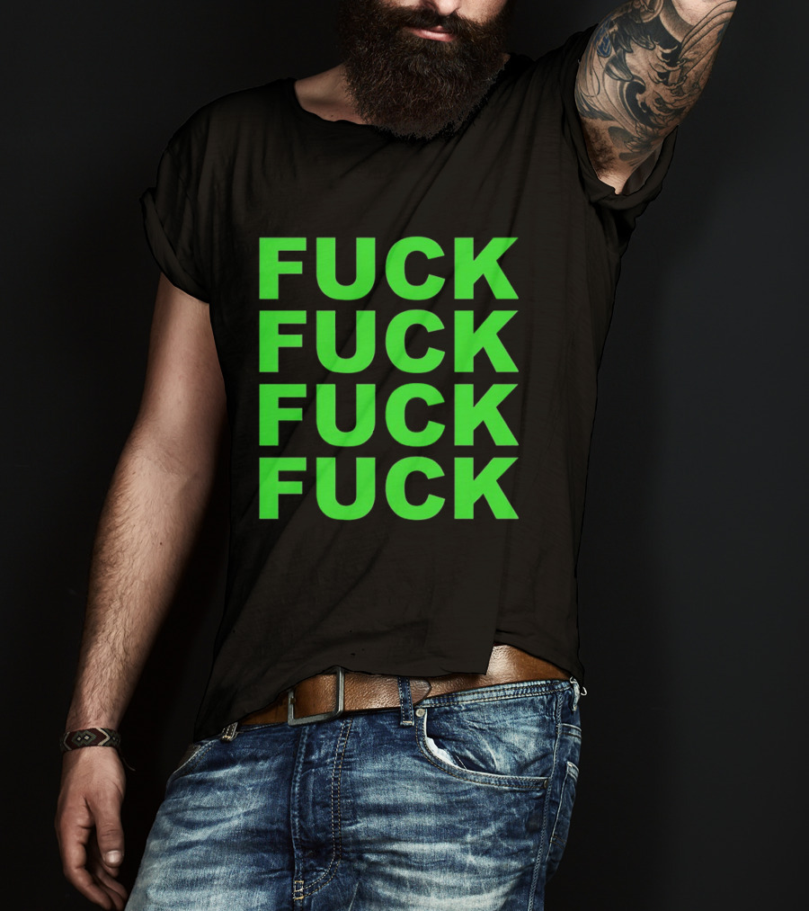 F<strong>* F</strong>* F<strong>* F</strong>* Repeated Bold Neon Green T-Shirt
