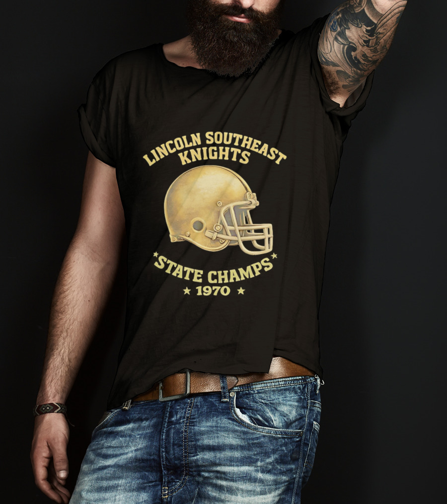 Lincoln Southeast Knights State Champs 1970 Helmet T-Shirt