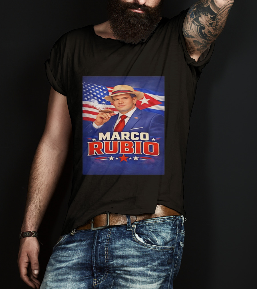 Marco Rubio Cigar USA American Cuban Flag T-Shirt