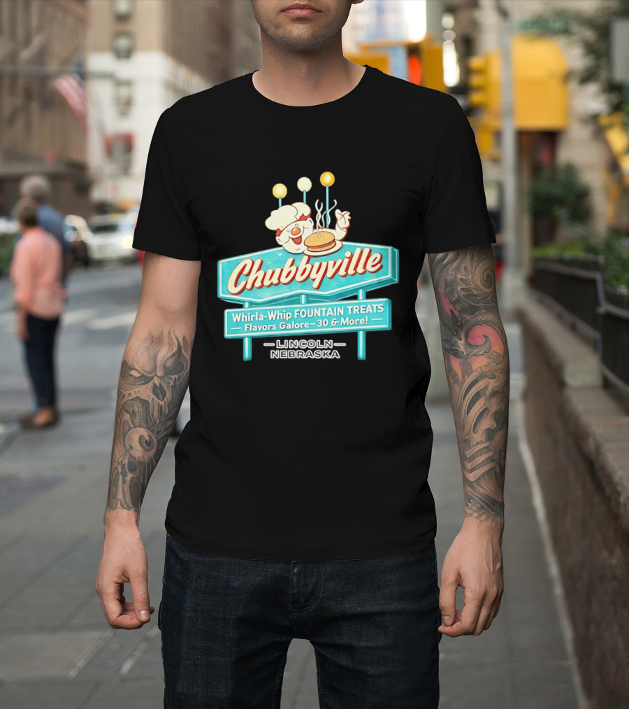 Chubbyville Whirla Whip Fountain Treats Flavors Galore 30 & More Lincoln Nebraska T-Shirt