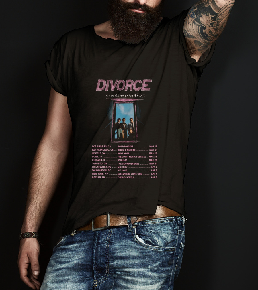 Divorce North America Tour 2026 Concert Dates And Cities T-Shirt