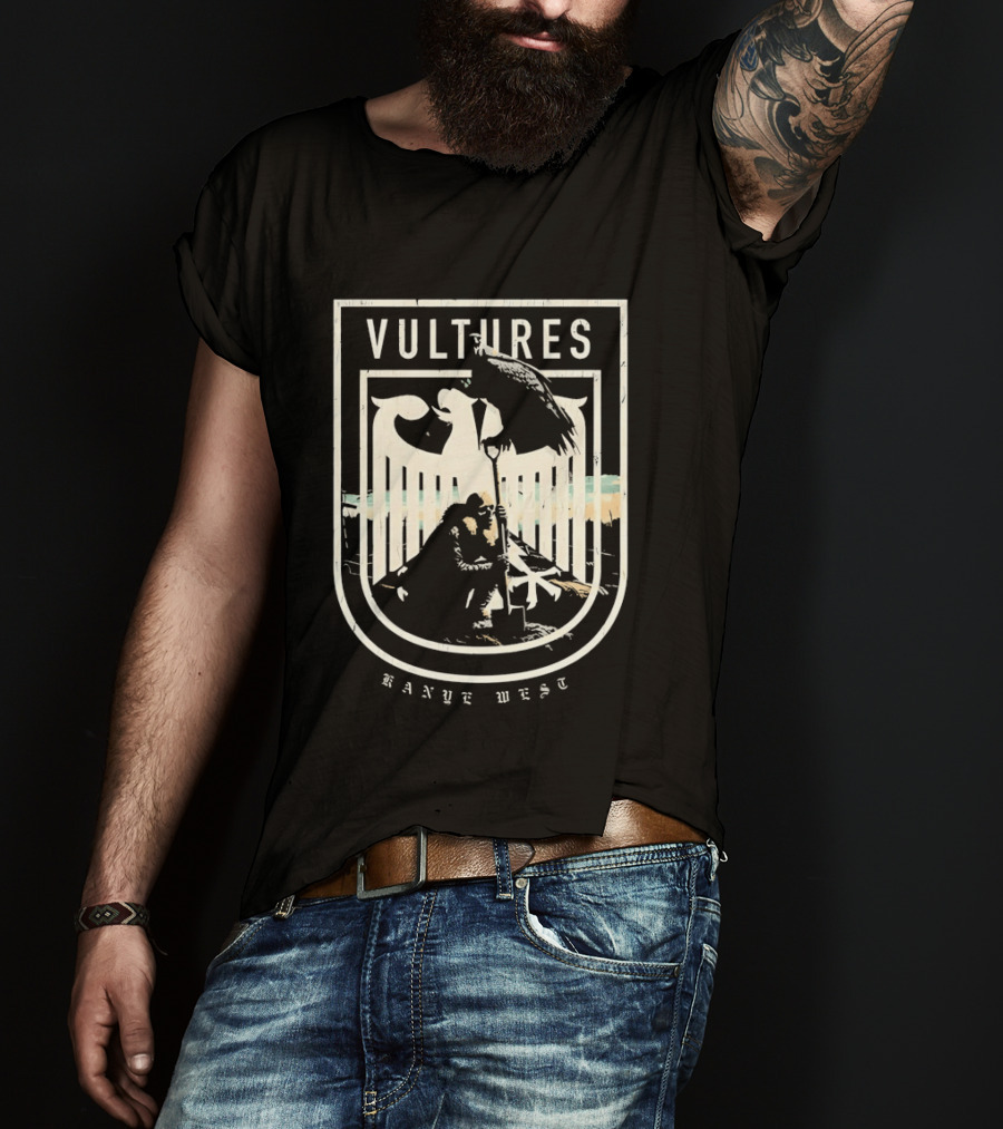 Vultures Kanye West Shield With Vultures And Embrace T-Shirt