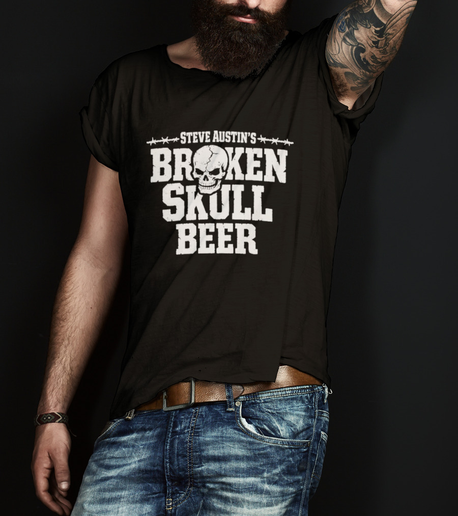 Steve Austin's Broken Skull Beer Retro Skull T-Shirt
