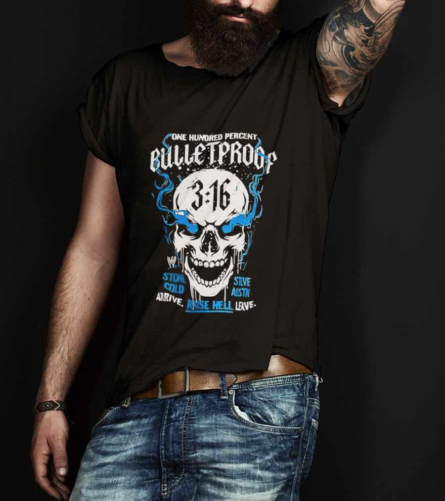 Stone Cold Steve Austin 3:16 One Hundred Percent Bulletproof Skull T-Shirt