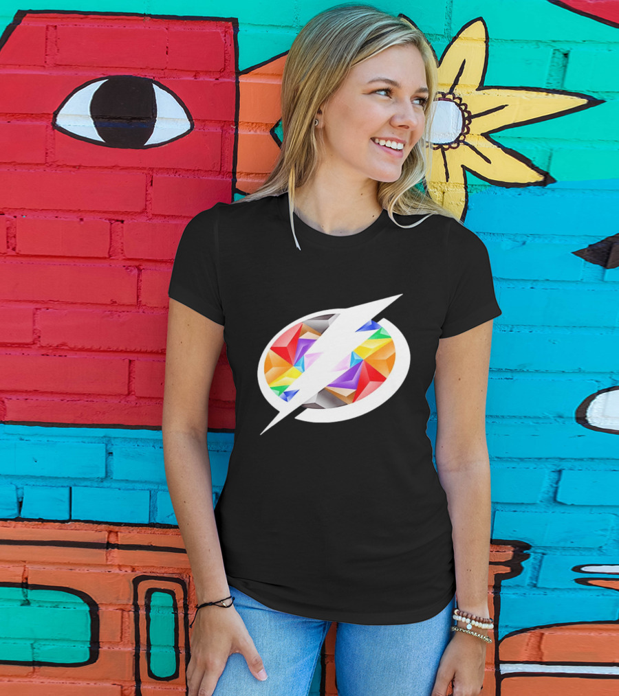 Tampa Bay Lightning Rainbow Pride Lightning Bolt T-Shirt