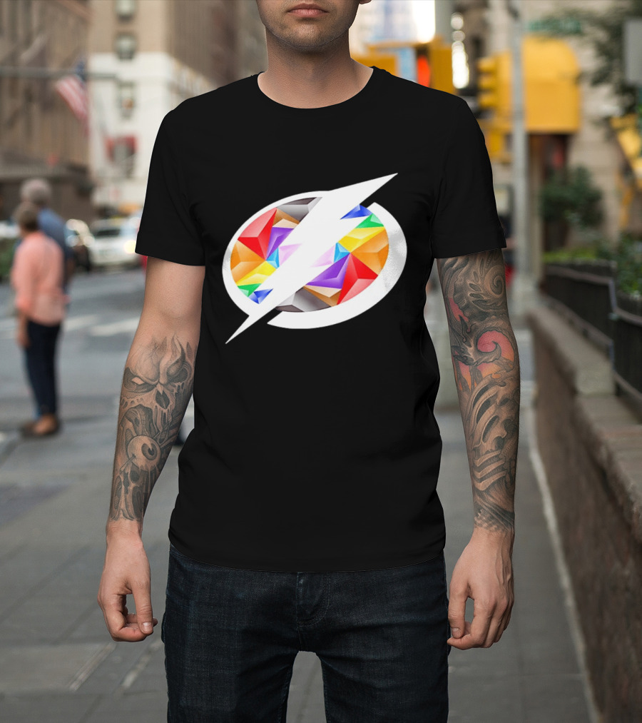Tampa Bay Lightning Rainbow Pride Lightning Bolt T-Shirt