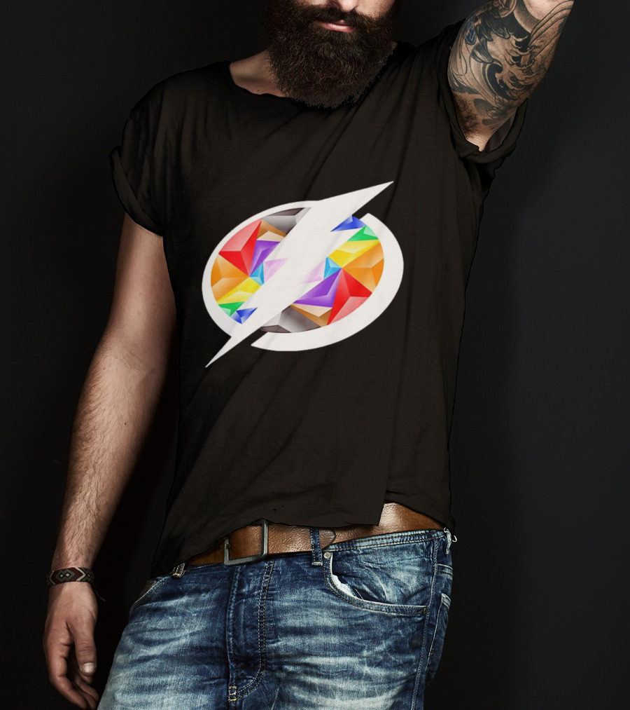 Tampa Bay Lightning Rainbow Pride Lightning Bolt T-Shirt