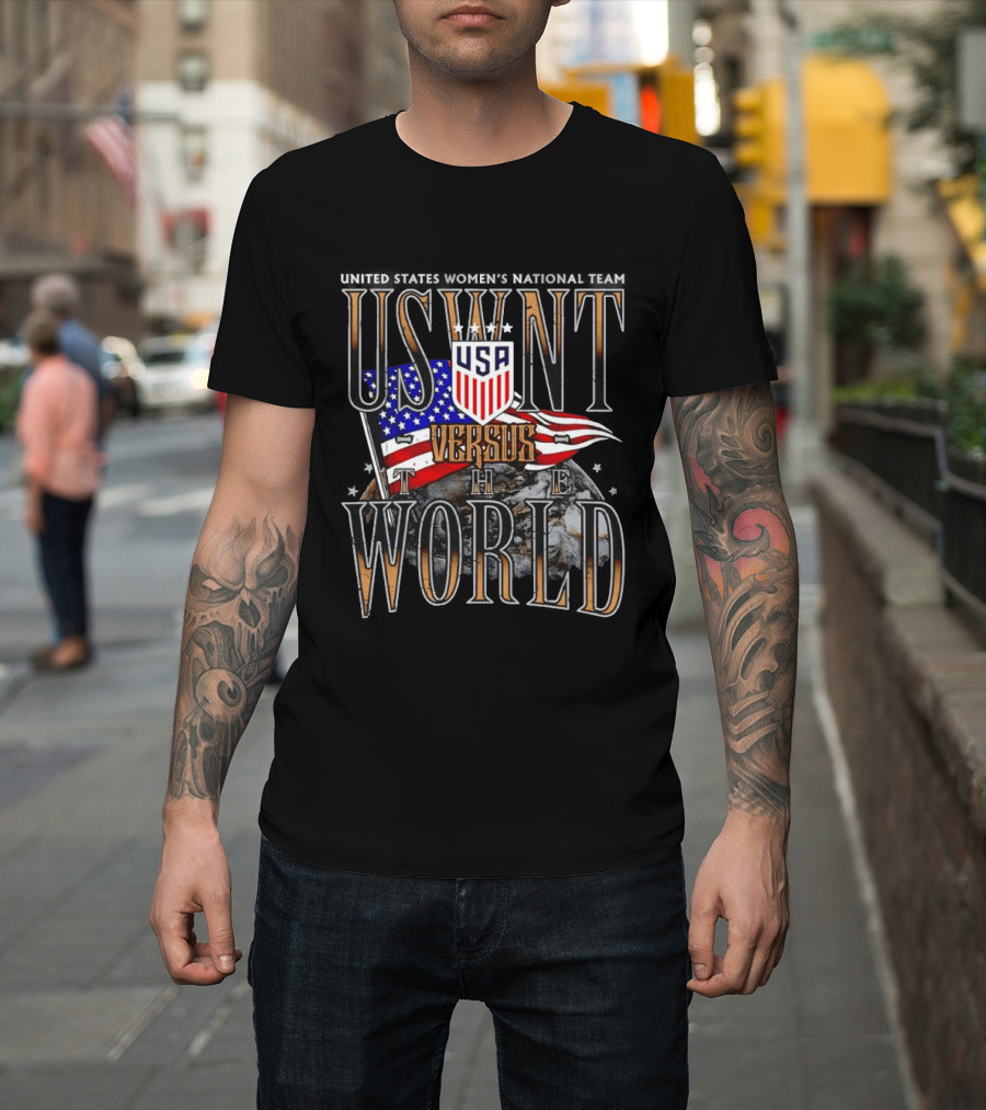 USWNT USA Versus The World Flag T-Shirt