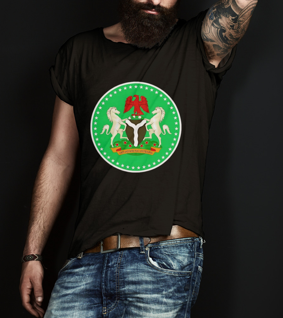 Unity Faith Peace Progress Nigeria National Coat Of Arms T-Shirt