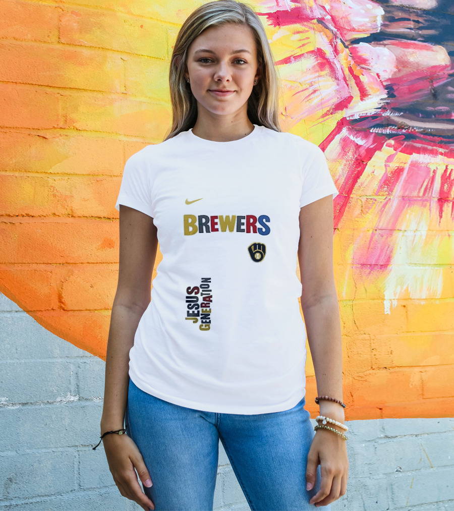 Nike Brewers Jesus Generation Tour Milwaukee Baseball T-Shirt