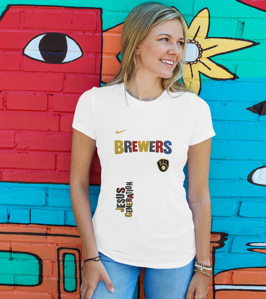 Nike Brewers Jesus Generation Tour Milwaukee Baseball T-Shirt