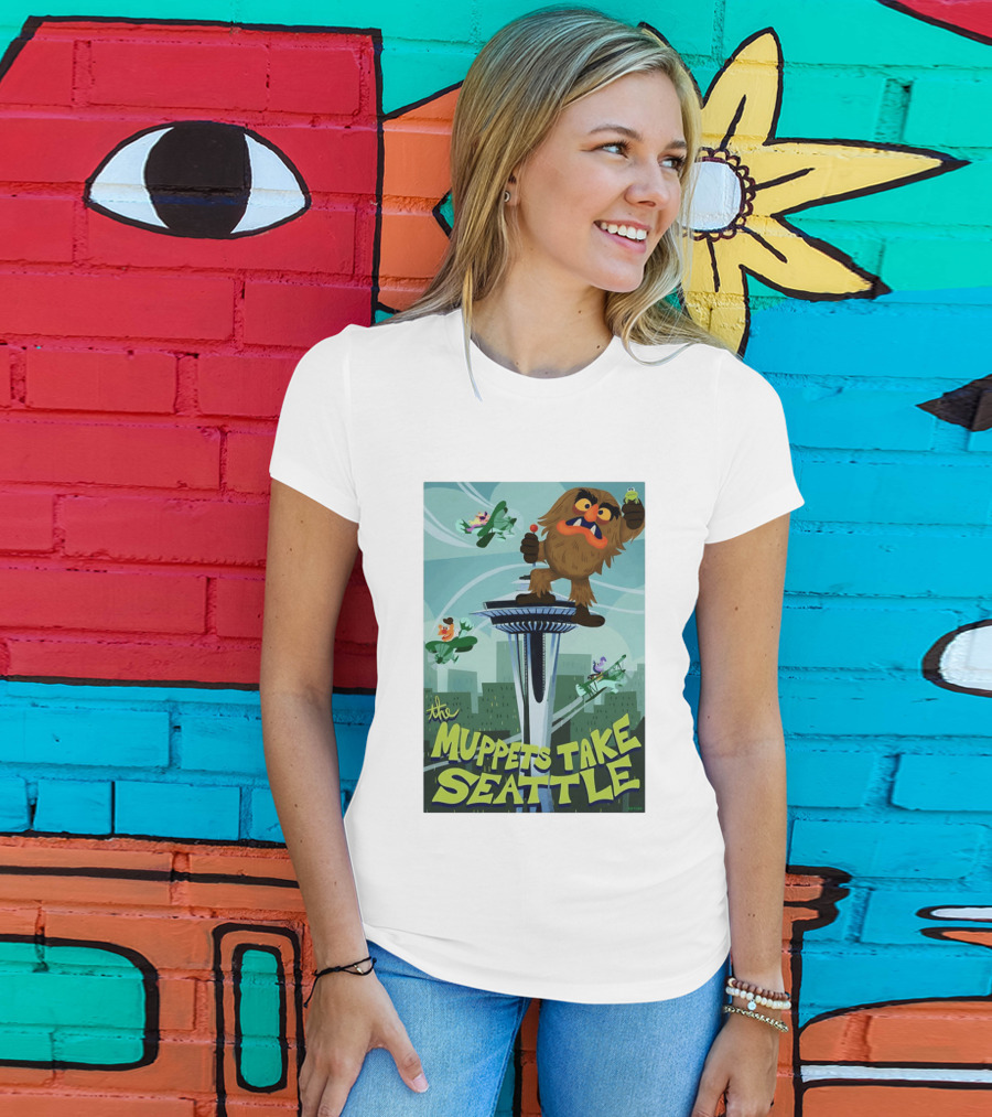 The Muppets Take Seattle Space Needle Adventure With Frog And Characters T-Shirt