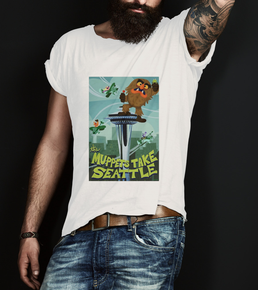 The Muppets Take Seattle Space Needle Adventure With Frog And Characters T-Shirt