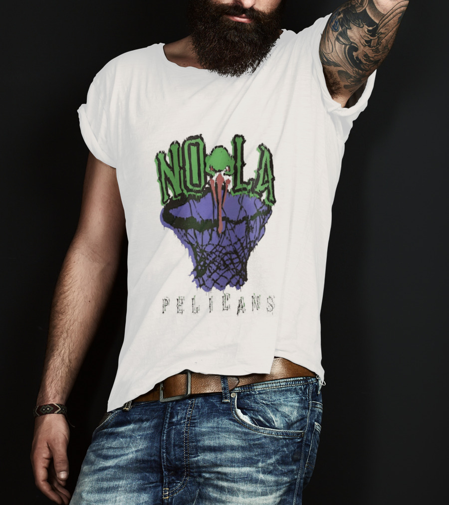 NOLA New Orleans Pelicans Basketball Hoop T-Shirt