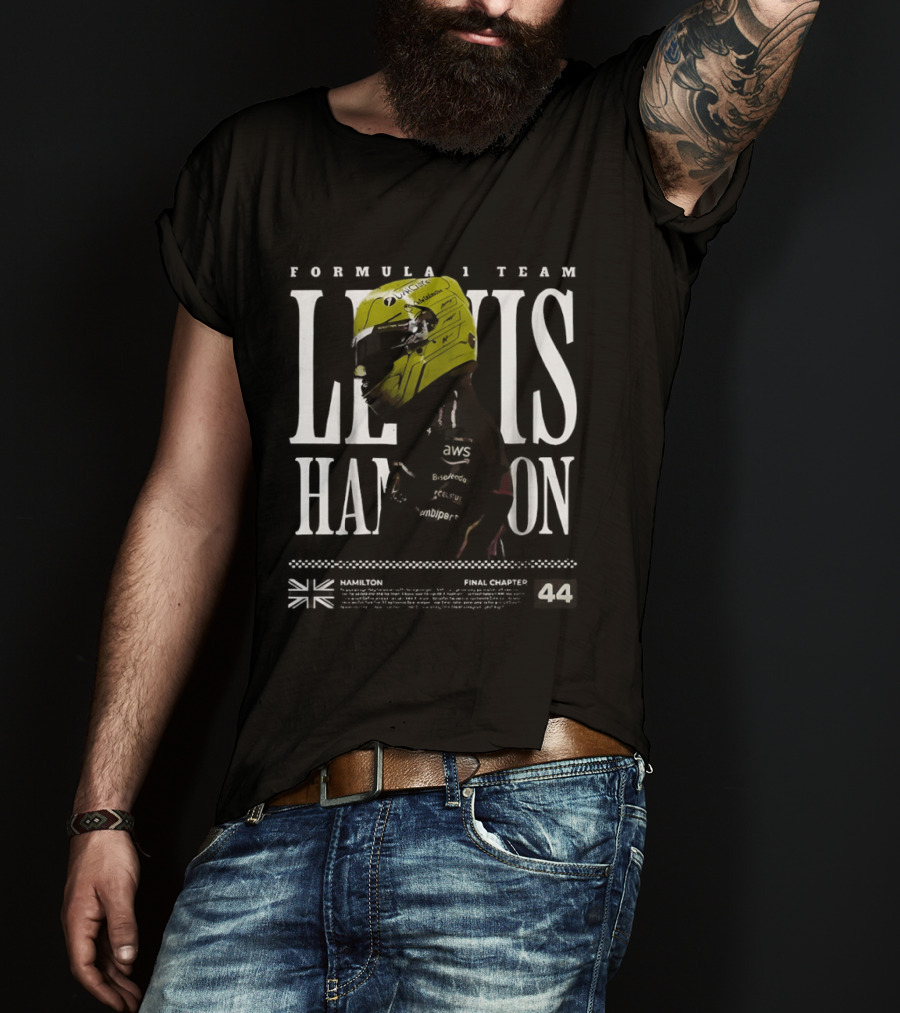 Formula 1 Team Lewis Hamilton Final Chapter 44 British Racing Champion T-Shirt