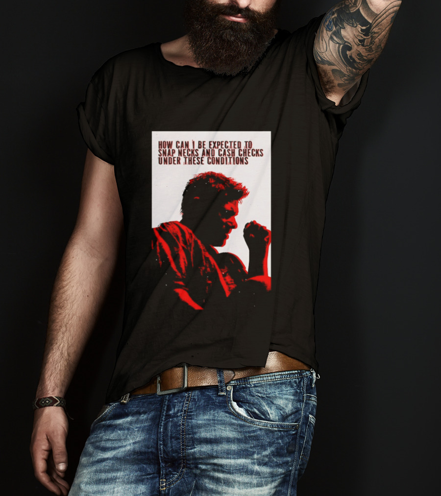 How Can I Be Expected To Snap Necks And Cash Checks Under These Conditions T-Shirt