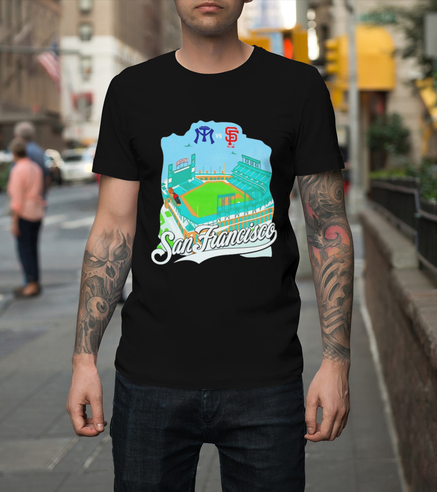 New York Mets VS San Francisco Giants Oracle Park San Francisco T-Shirt