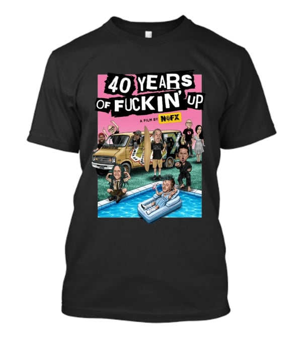 NOFX 40 Years Of Fuckin' Up A Film By NOFX Art Blue T-Shirt