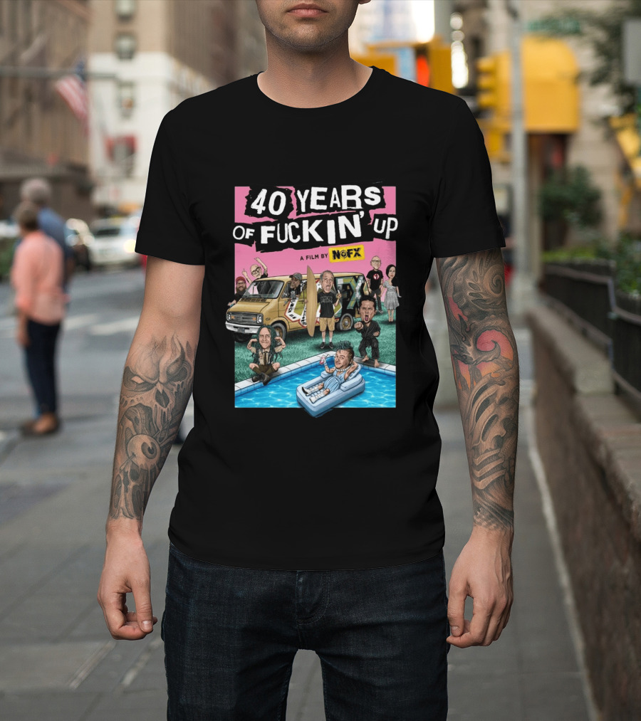 NOFX 40 Years Of Fuckin' Up A Film By NOFX Art Blue T-Shirt