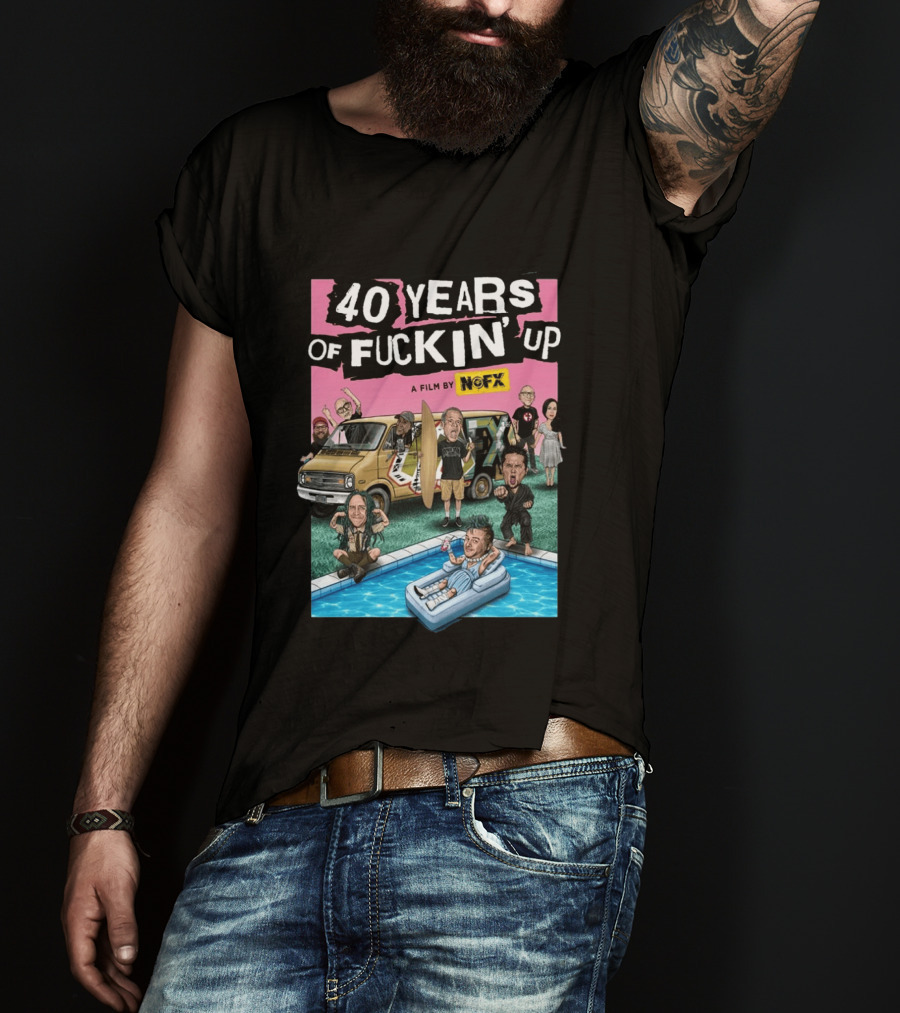 NOFX 40 Years Of Fuckin' Up A Film By NOFX Art Blue T-Shirt