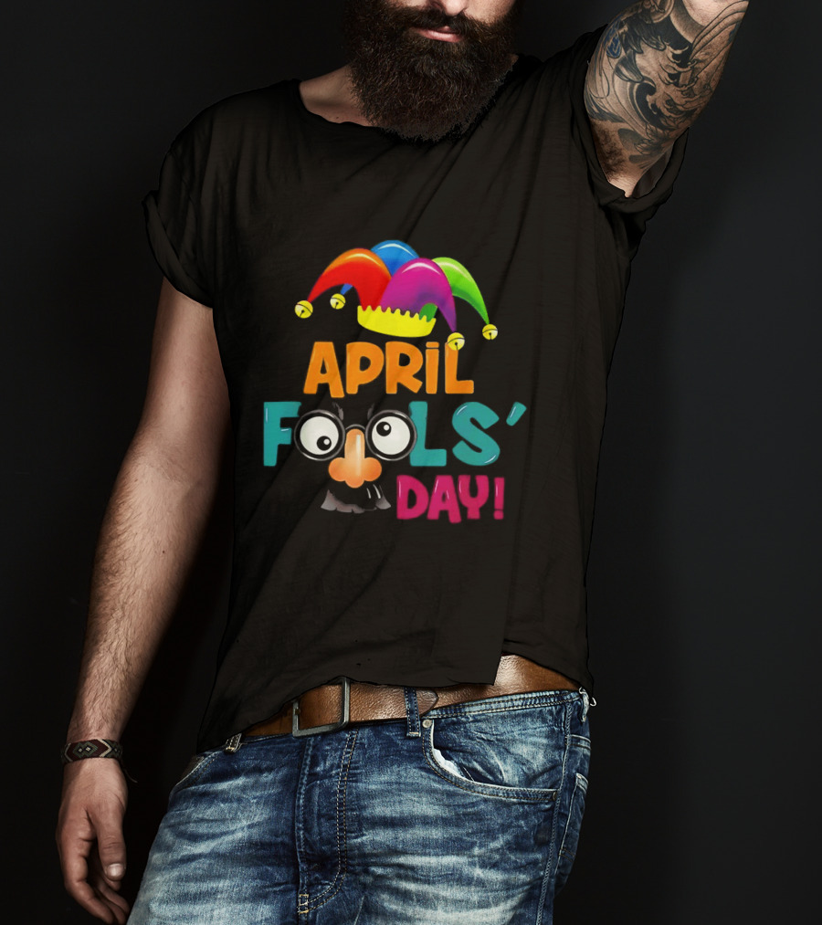 April Fools' Day Jester Hat Nose Glasses T-Shirt