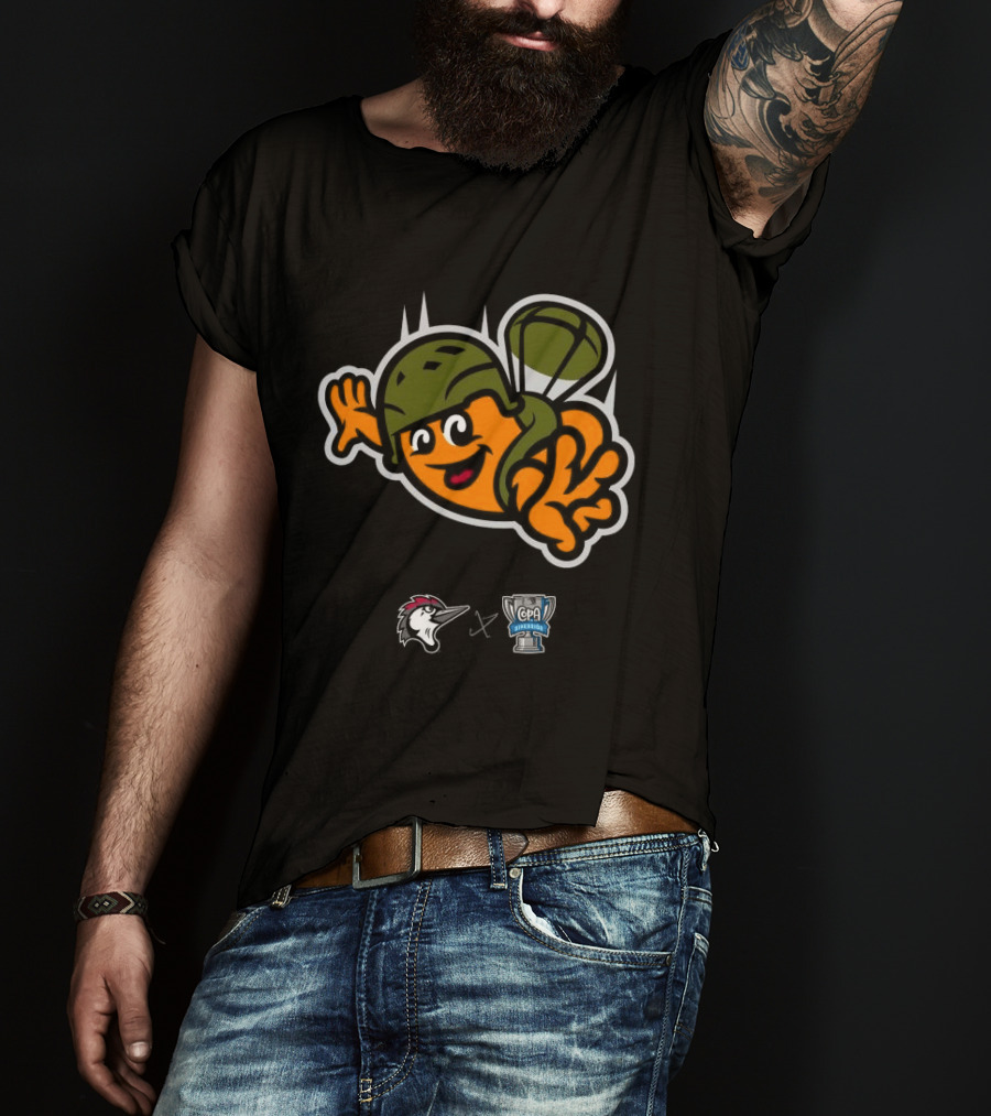Fayetteville Woodpeckers Frijoles Saltarines De Fayetteville Parachute Character 2026 T-Shirt